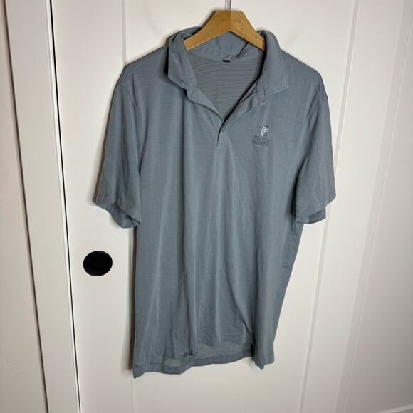 Lululemon Polo Collared Golf Shirt Troon North Patch Dusty Blue Size XL - Picture 1 of 4